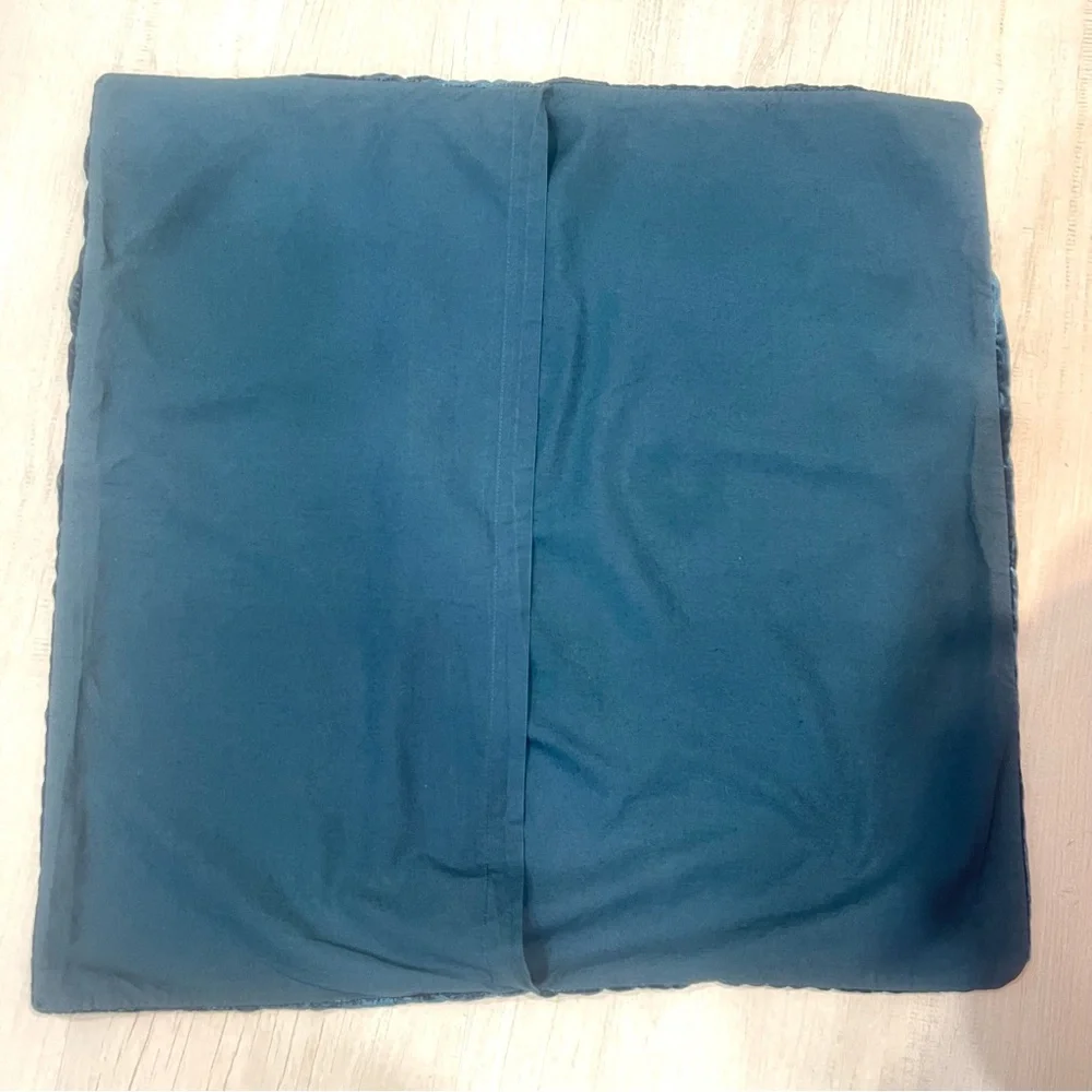 West Elm Lush Crinkle Velvet Euro Sham Blue 26”x26” - One Sham